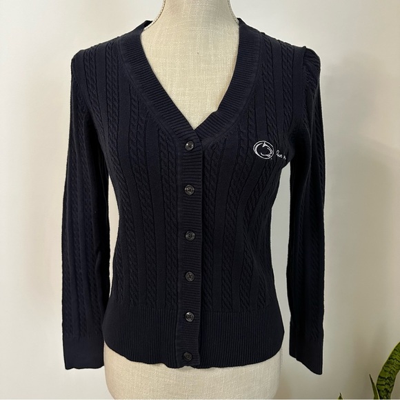 Tommy Hilfiger Penn State Cardigan Blue Women’s Size M - Picture 2 of 10
